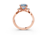 Rose gold Three-Stone Fancy Blue Princess  Cut Diamond Twist Band with Prong Setting_42