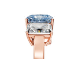 Rose gold Three-Stone Fancy Blue Radiant Cut Cut Diamond Engagement Ring with Flat Band and Four-Prong Setting_17