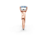 Rose gold Three-Stone Fancy Blue Radiant Cut Cut Diamond Ring with Channel Set Band and Four-Prong Setting_26