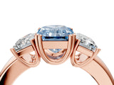 Rose gold Three-Stone Fancy Blue Radiant Cut Cut Diamond Ring with Channel Set Band and Four-Prong Setting_28
