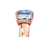 Rose gold Three-Stone Fancy Blue Radiant Cut Cut Diamond Ring with Channel Set Band and Four-Prong Setting_29