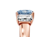 Rose gold Three-Stone Fancy Blue Radiant Cut Cut Diamond Ring with Channel Set Band and Four-Prong Setting_5