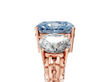 Rose gold Three-Stone Fancy Blue Radiant Cut Cut Diamond Ring with Channel-Set Band and Prong Setting_5