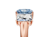Rose gold Three-Stone Fancy Blue Radiant Cut Diamond Engagement Ring with Prong Setting_8