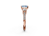 Rose gold Three-Stone Fancy Blue Radiant  Cut Diamond Pavé Band with Four-Prong Setting_30