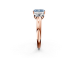 Rose gold Three-Stone Fancy Blue Radiant  Cut Diamond Ring with Channel-Set Band and Four-Prong Setting_51