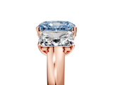 Rose gold Three-Stone Fancy Blue Radiant  Cut Diamond Ring with Channel-Set Band and Four-Prong Setting_54