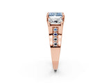 Rose gold Three-Stone Fancy Blue Radiant  Cut Diamond Ring with Channel-Set Band and Four-Prong Setting_67