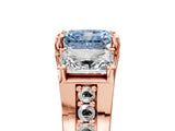 Rose gold Three-Stone Fancy Blue Radiant  Cut Diamond Ring with Channel-Set Band and Four-Prong Setting_70