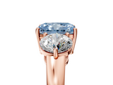 Rose gold Three-Stone Fancy Blue Radiant  Cut Solitaire Ring with Prong Setting on a Classic Band_87