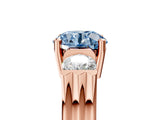 Rose gold Three-Stone Fancy Blue Round Cut Cut Classic Band Prong Setting Ring_5