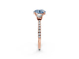 Rose gold Three-Stone Fancy Blue Round Cut Cut Diamond Pavé Band with Prong Setting_41