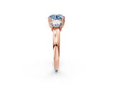 Rose gold Three-Stone Fancy Blue Round Cut Cut Diamond Ring with Channel Set Band and Four-Prong Setting_2