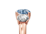 Rose gold Three-Stone Fancy Blue Round Cut Cut Diamond Ring with Channel Set Band and Four-Prong Setting_5