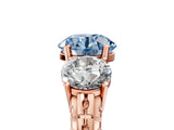 Rose gold Three-Stone Fancy Blue Round Cut Cut Diamond Ring with Channel-Set Band and Prong Setting_5