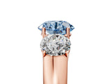 Rose gold Three-Stone Fancy Blue Round Cut Cut Diamond Ring with Prong Setting and Classic Band_5
