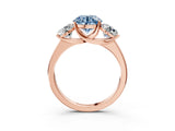 Rose gold Three-Stone Fancy Blue Round Cut Cut Solitaire Ring with Classic Prong Setting_3