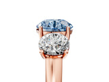 Rose gold Three-Stone Fancy Blue Round Cut Cut Solitaire Ring with Classic Prong Setting_5