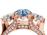 Rose gold Three-Stone Fancy Blue Round  Cut Diamond Ring with Channel-Set Band and Four-Prong Setting_54