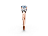 Rose gold Three-Stone Fancy Blue Round  Cut Diamond Ring with Channel-Set Band and Four-Prong Setting_61