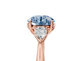 Rose gold Three-Stone Fancy Blue Round Cut Diamond Ring with Pear  Side Stones in Four-Prong Setting_41