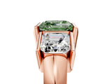Rose gold Three Stone Fancy Green Asscher Cut Cut Channel Set Diamond Ring_5