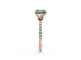 Rose gold Three-Stone Fancy Green Asscher Cut Cut Diamond Pavé Band with Prong Setting_17