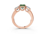 Rose gold Three-Stone Fancy Green Asscher Cut Cut Diamond Ring with Channel Set Band and Four-Prong Setting_28