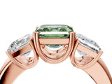 Rose gold Three-Stone Fancy Green Asscher Cut Cut Diamond Ring with Channel Set Band and Four-Prong Setting_29