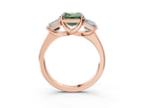 Rose gold Three-Stone Fancy Green Asscher Cut Cut Solitaire Ring with Classic Prong Setting_3
