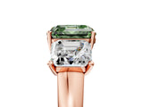 Rose gold Three-Stone Fancy Green Asscher Cut Cut Solitaire Ring with Classic Prong Setting_5