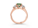 Rose gold Three-Stone Fancy Green Cushion Cut Cut Solitaire Ring with Classic Prong Setting_3