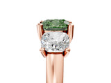 Rose gold Three-Stone Fancy Green Cushion Cut Cut Solitaire Ring with Classic Prong Setting_5