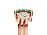 Rose gold Three-Stone Fancy Green Emerald Cut Cut Classic Band Prong Setting Ring_5