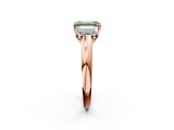 Rose gold Three-Stone Fancy Green Emerald  Cut Diamond Ring with Channel-Set Band and Four-Prong Setting_83