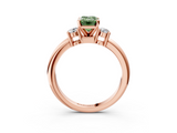 Rose gold Three-Stone Fancy Green Emerald  Cut Diamond Solitaire with Prong Setting and Classic Band_51