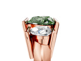 Rose gold Three Stone Fancy Green Heart Cut Cut Channel Set Diamond Ring_5