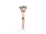 Rose gold Three-Stone Fancy Green Heart Cut Cut Diamond Ring with Channel Set Band and Four-Prong Setting_2