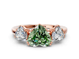 Rose gold Three-Stone Fancy Green Heart Cut Cut Diamond Ring with Channel Set Band and Four-Prong Setting_24
