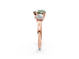 Rose gold Three-Stone Fancy Green Heart Cut Cut Diamond Ring with Channel Set Band and Four-Prong Setting_26