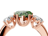 Rose gold Three-Stone Fancy Green Heart Cut Cut Diamond Ring with Channel Set Band and Four-Prong Setting_28
