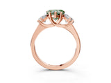 Rose gold Three-Stone Fancy Green Heart Cut Cut Solitaire Ring with Classic Prong Setting_3