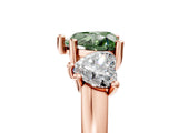 Rose gold Three-Stone Fancy Green Heart Cut Cut Solitaire Ring with Classic Prong Setting_5