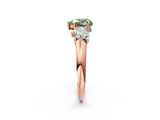 Rose gold Three-Stone Fancy Green Heart Cut Diamond Engagement Ring with Prong Setting_5