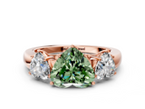 Rose gold Three-Stone Fancy Green Heart  Cut Diamond Ring with Channel-Set Band and Four-Prong Setting_22