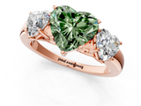 Rose gold Three-Stone Fancy Green Heart  Cut Diamond Ring with Channel-Set Band and Four-Prong Setting_23