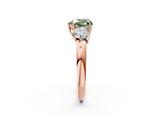 Rose gold Three-Stone Fancy Green Heart  Cut Diamond Ring with Channel-Set Band and Four-Prong Setting_24