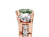 Rose gold Three-Stone Fancy Green Heart  Cut Diamond Ring with Channel-Set Band and Four-Prong Setting_38