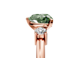 Rose gold Three-Stone Fancy Green Heart  Cut Diamond Solitaire with Prong Setting and Classic Band_5
