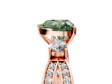 Rose gold Three-Stone Fancy Green Heart  Cut Diamond Twist Band with Prong Setting_16
